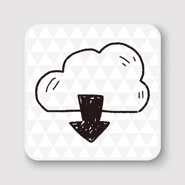 Internet cloud doodle drawing vector illustration — Stock Vector