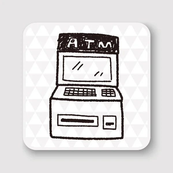 Dibujo de garabato ATM — Vector de stock