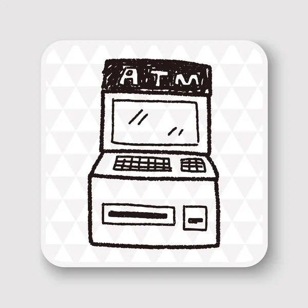 ATM doodle çizim — Stok Vektör