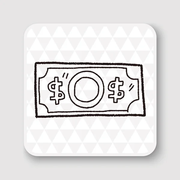 Geld Doodle Zeichnung Vektor Illustration — Stockvektor