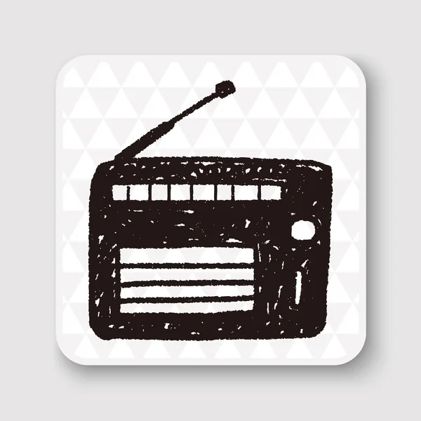 Doodle rádio desenho vetor ilustração — Vetor de Stock