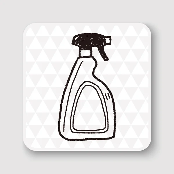 Pulitore bottiglia doodle vettoriale illustrazione vettoriale illustrazione — Vettoriale Stock