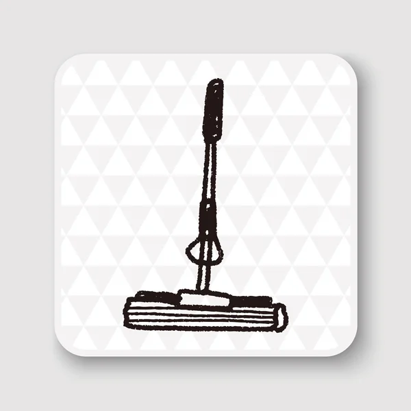 Mop doodle vector ilustración — Vector de stock