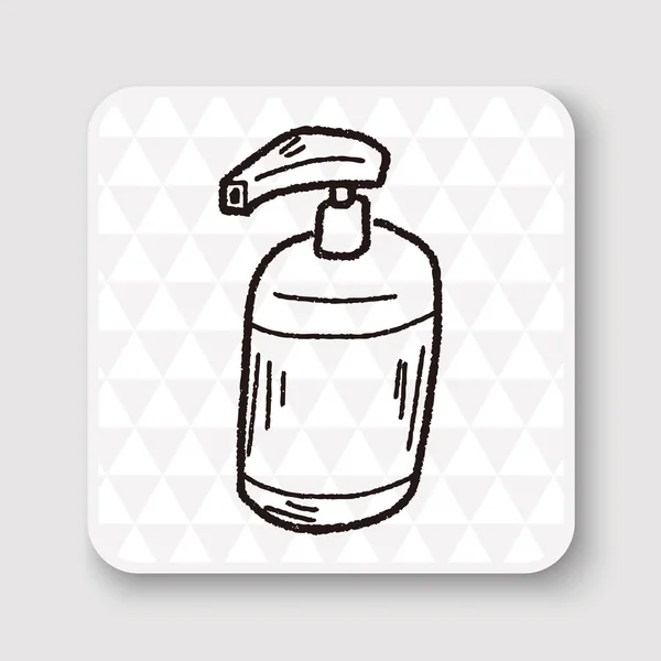 Botella más limpia doodle vector ilustración — Archivo Imágenes Vectoriales