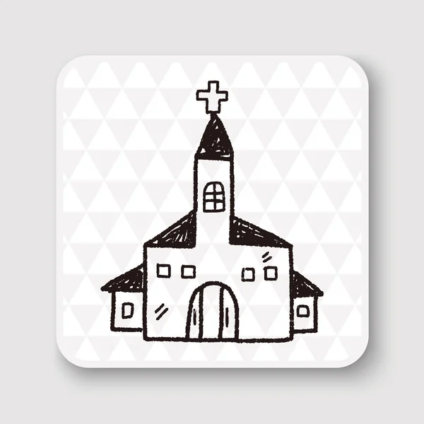 Chiesa doodle vettoriale illustrazione — Vettoriale Stock
