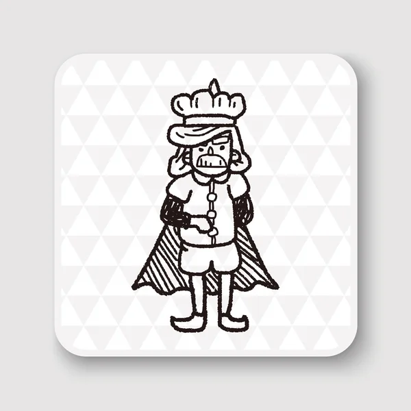 King Doodle Vektor Illustration — Stockvektor