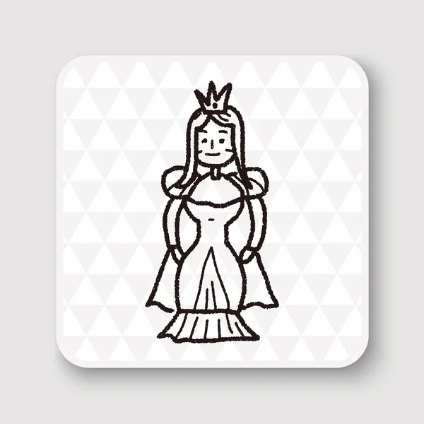 Principessa doodle vettoriale illustrazione — Vettoriale Stock