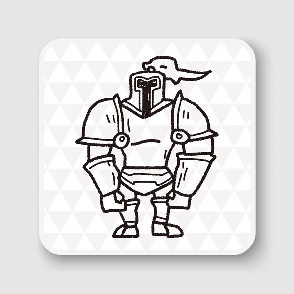 Knight doodle vector illustration — Stock Vector