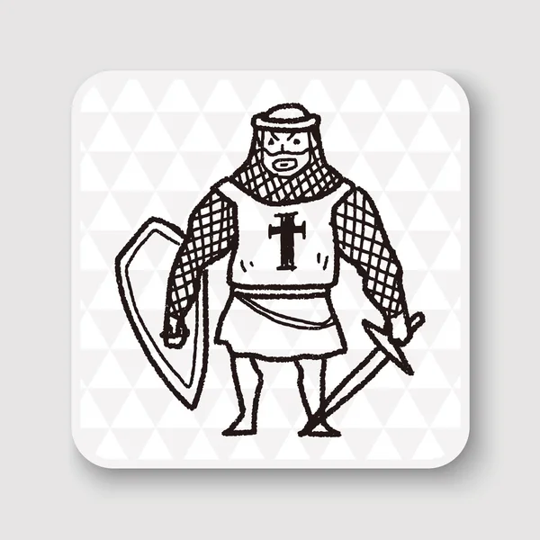 Şövalye doodle vektör çizim