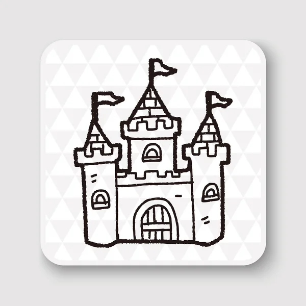 Kasteel doodle vectorillustratie — Stockvector