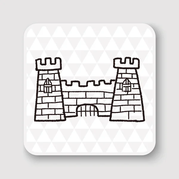 Castle doodle vector illustration — Stock Vector