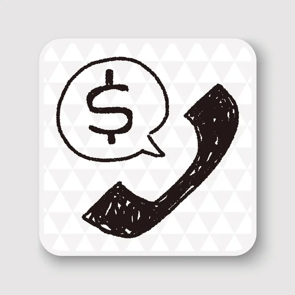 Telefono vendita doodle vettoriale illustrazione — Vettoriale Stock