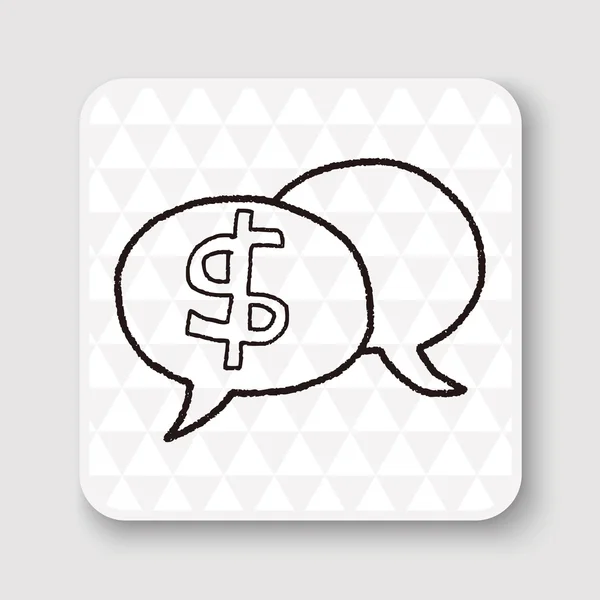 Hablar de dinero doodle vector ilustración — Vector de stock