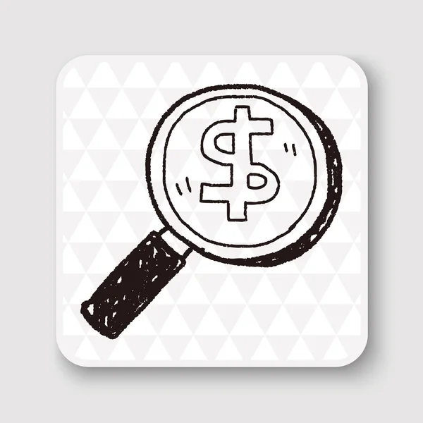 Trouver de l'argent doodle vecteur illustration — Image vectorielle