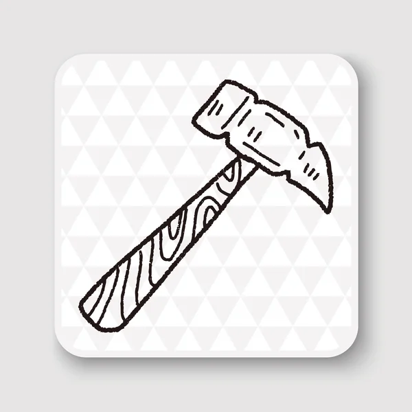 Hammer Doodle Vektor Illustration — Stockvektor