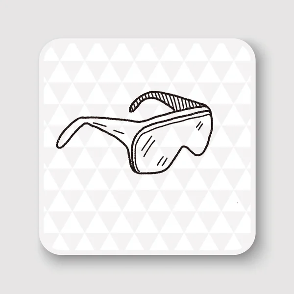 Gafas protectoras doodle vector ilustración — Vector de stock