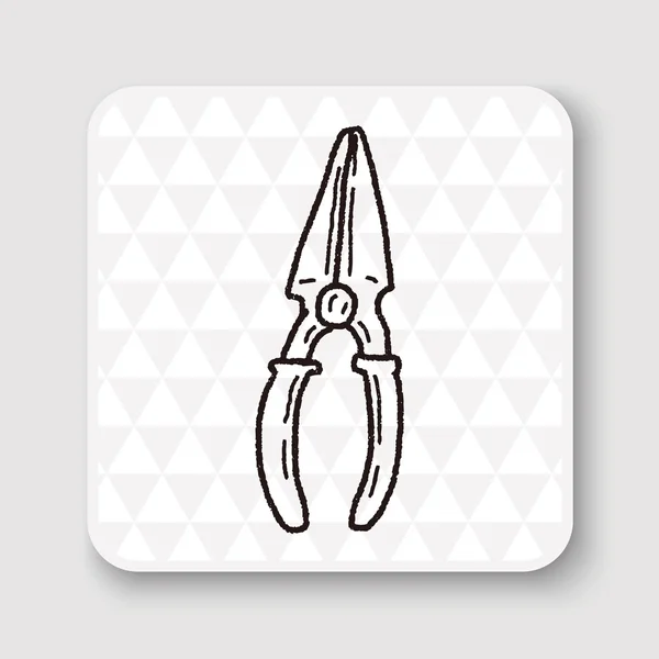 Plier doodle illustrazione vettoriale illustrazione vettoriale — Vettoriale Stock