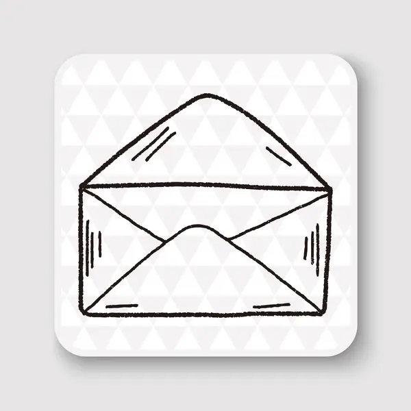 Doodle verzenden mail vector illustratie — Stockvector