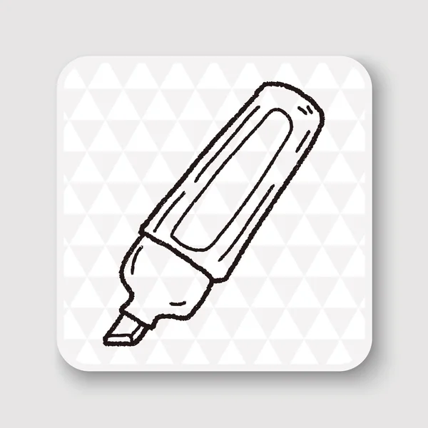 Surligneur stylo doodle vecteur illustration — Image vectorielle