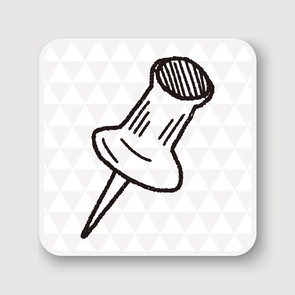 Doodle Pushpin Vektor Illustration — Stockvektor