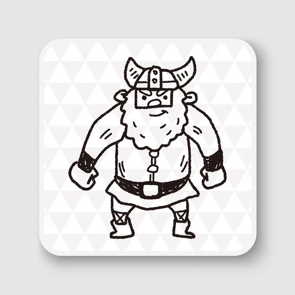 Viking doodle vector ilustración — Vector de stock