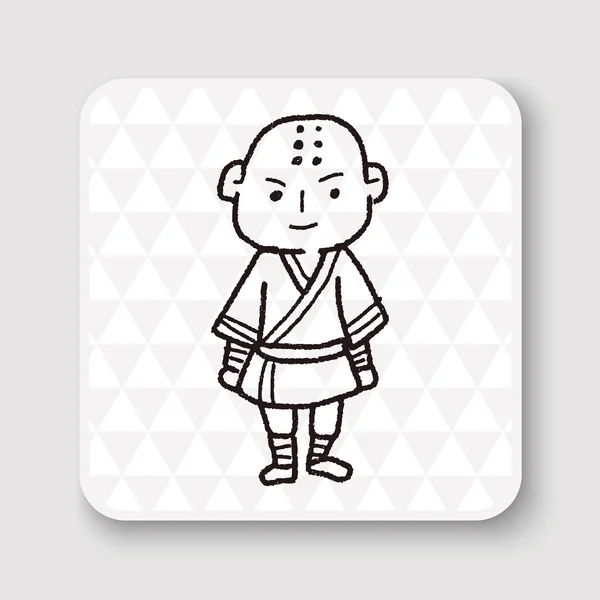 Shaolin garabato vector ilustración — Archivo Imágenes Vectoriales