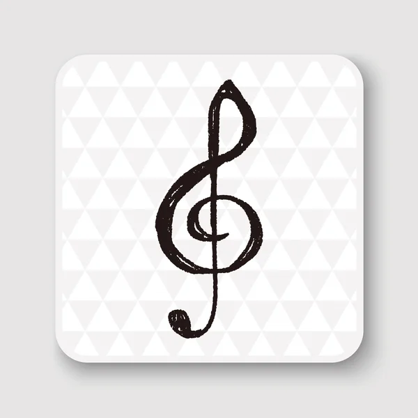 Music note doodle vector illustration — Stock Vector
