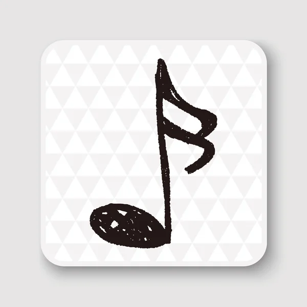 Nota musical doodle vector illustration — Vetor de Stock