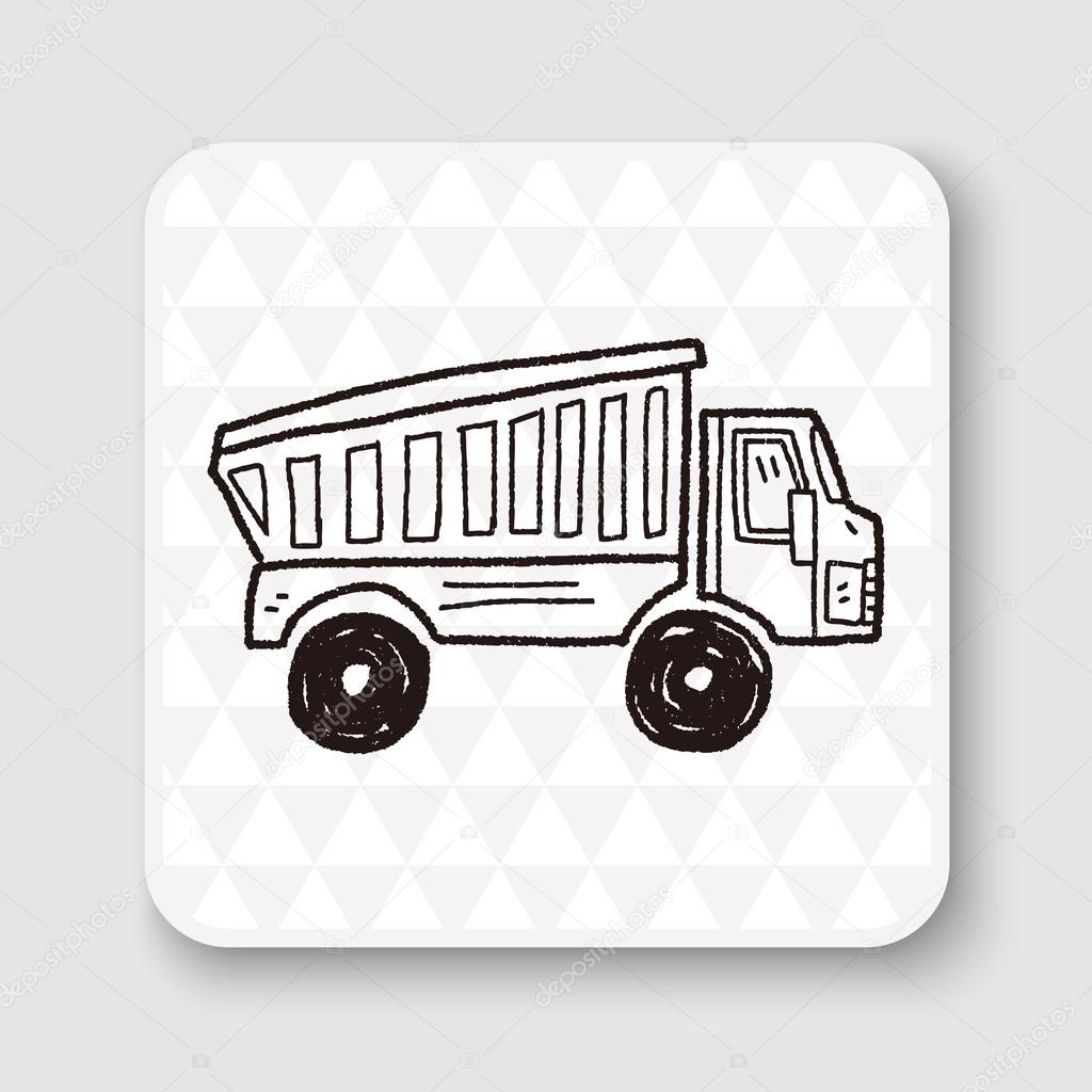 truck doodle vector illustration