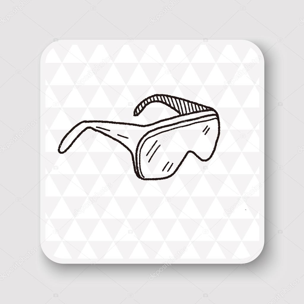 Protective glasses doodle vector illustration