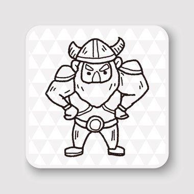 Viking doodle vektör çizim vektör çizim