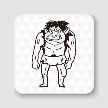 canavar doodle vektör çizim vektör çizim