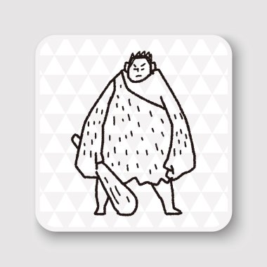 Dev dev doodle vektör çizim