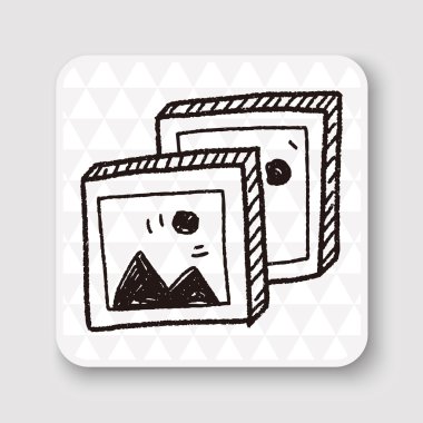 Doodle Fotoğraf vektör illüstrasyonu