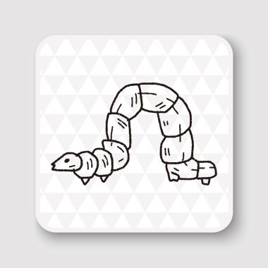 Caterpillar doodle vektör çizim