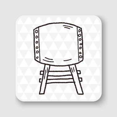 Japonya davul doodle vektör çizim