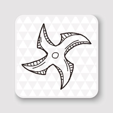 Ninja silah doodle vektör çizim vektör çizim