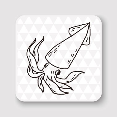 Kalamar doodle vektör çizim