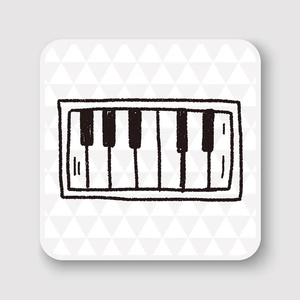 Piano Doodle Vektor Illustration — Stockvektor