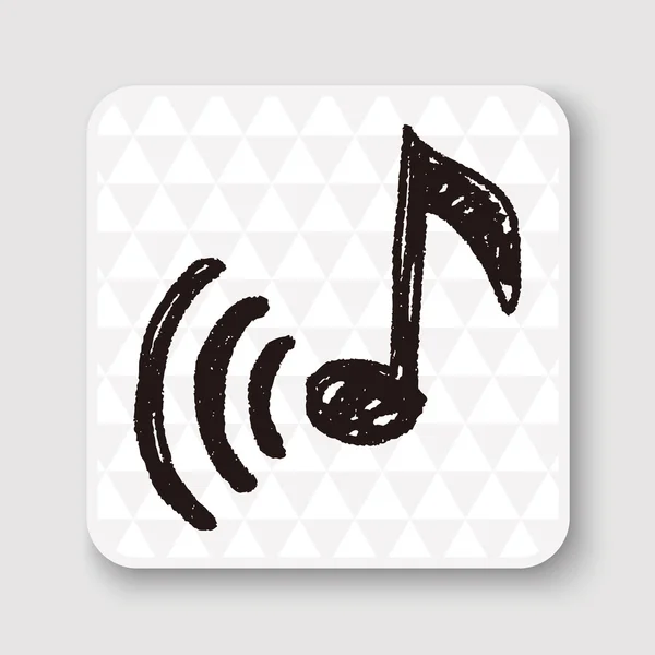 Nota musical doodle vector illustration — Vetor de Stock