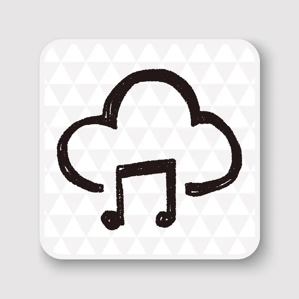 Cloud music doodle vector illustration — Stock Vector