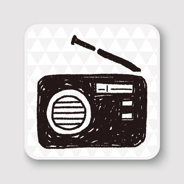 Illustrazione del vettore doodle radio — Vettoriale Stock