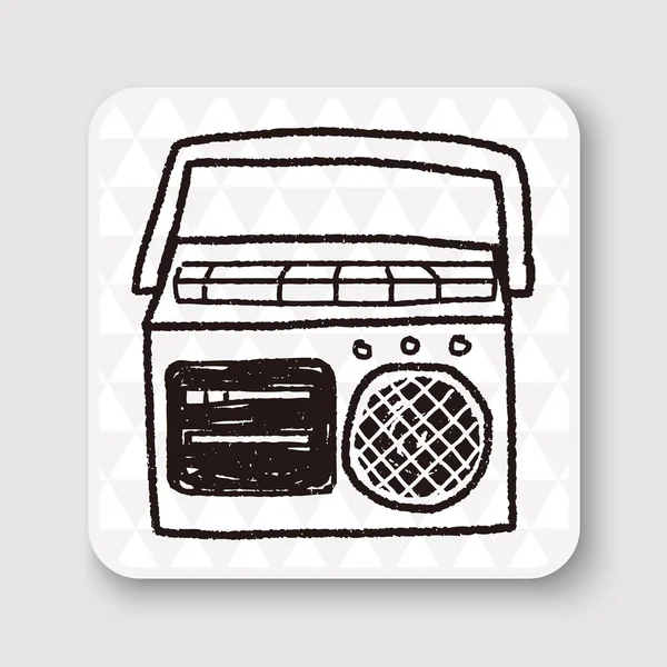 Illustrazione del vettore doodle radio — Vettoriale Stock