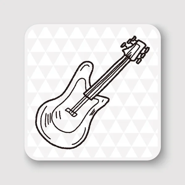 Electric guitar doodle vector illustration — Stock Vector