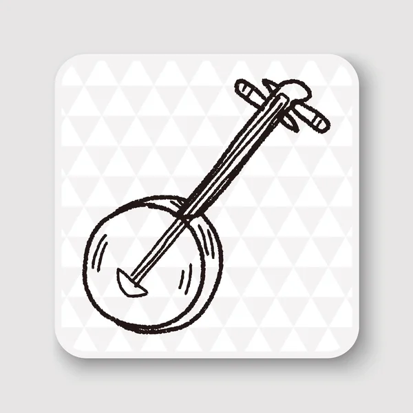 Illustration vectorielle de gribouillis banjo — Image vectorielle