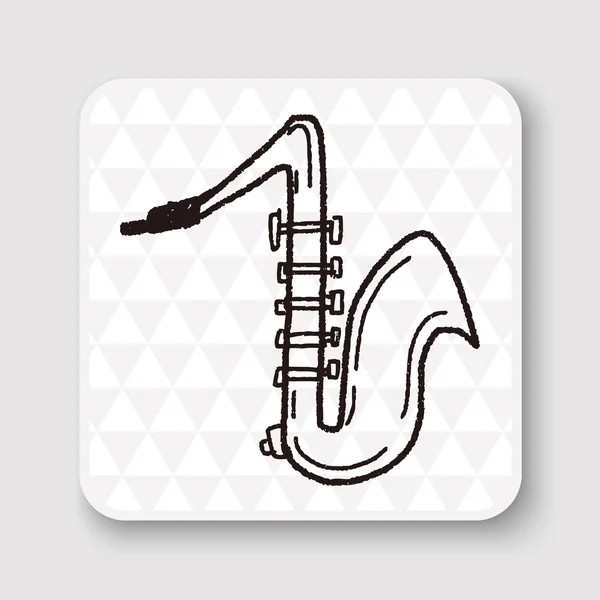 Saxofon doodle vektorové ilustrace — Stockový vektor