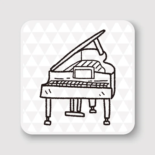 Piyano doodle vektör çizim — Stok Vektör