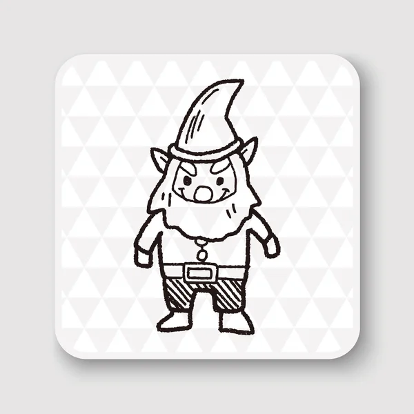 Elf doodle vectorillustratie — Stockvector