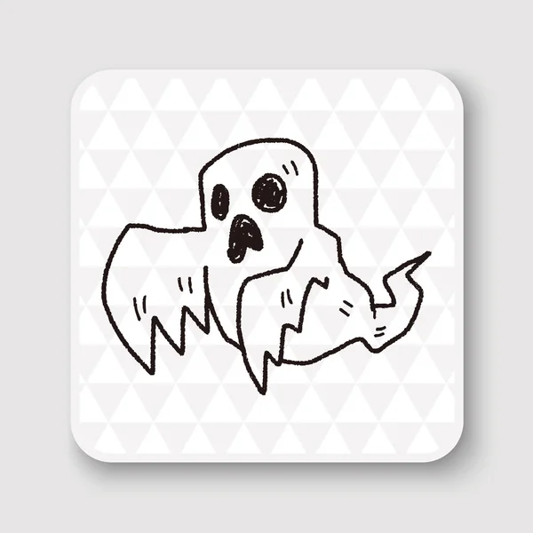 Ghost doodle vector illustration — Stock Vector