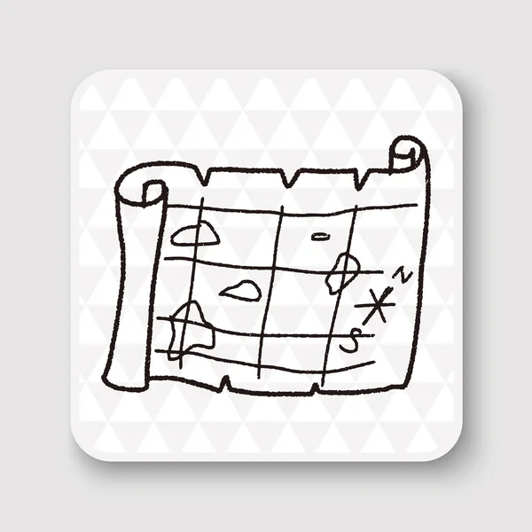 Hazine harita doodle vektör çizim